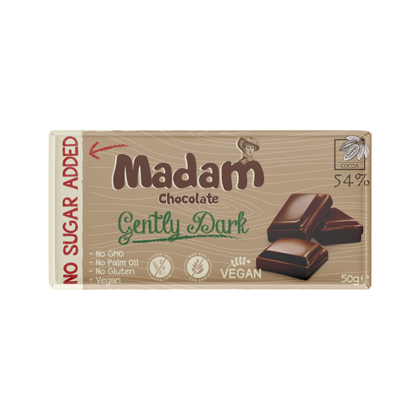 Madam Chocolate 54% (Vegansk & Uden tilsat Sukker)