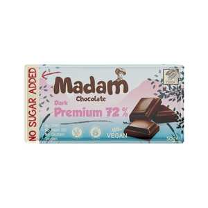 Madam Chocolate 72% (Vegansk & Uden tilsat Sukker)