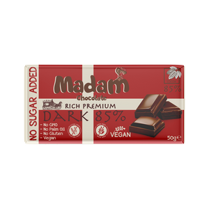 Madam Chocolate 85% (Vegansk & Uden tilsat Sukker)